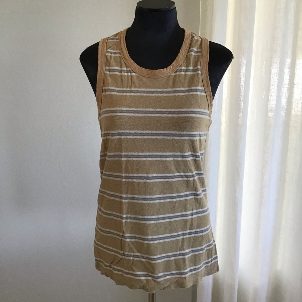 WVSJ3820 JAMES PERSE Striped Muscle back Tank Top
